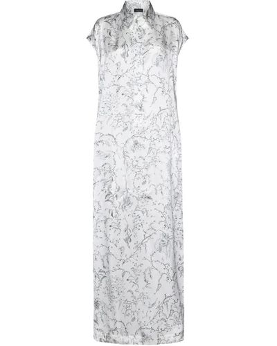 Fabiana Filippi Seidenkleid mit grafischem druck - Weiß