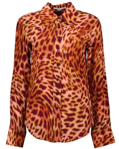 Stella McCartney Camisa estampado de leopardo - Naranja