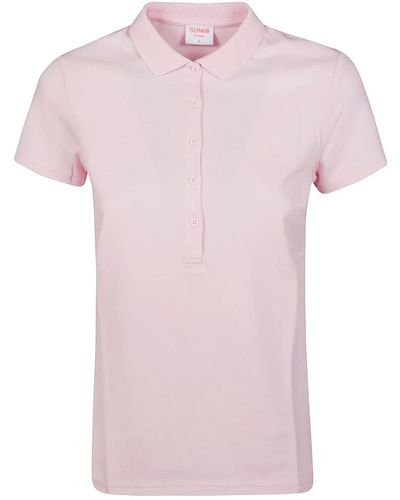 Sun 68 Logo strass polo shirt - Rosa