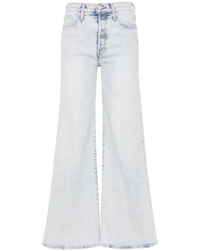 Mother Klare blaue distressed wide leg jeans - Weiß