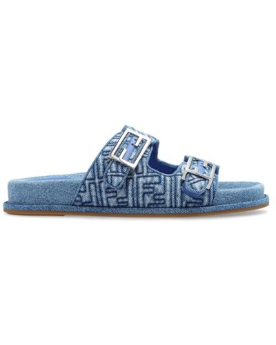 Fendi Shoes > flip flops & sliders > sliders - Bleu