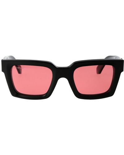 Off-White c/o Virgil Abloh Clip on sonnenbrille für stilvolles aussehen - Pink