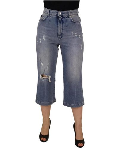 Dolce & Gabbana Blaue high waist skinny cropped jeans