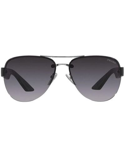 Prada Moderne silberne sonnenbrille mit gradient gläsern - Grau