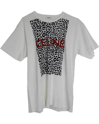 Celine Leopard print logo t-shirt - Grau