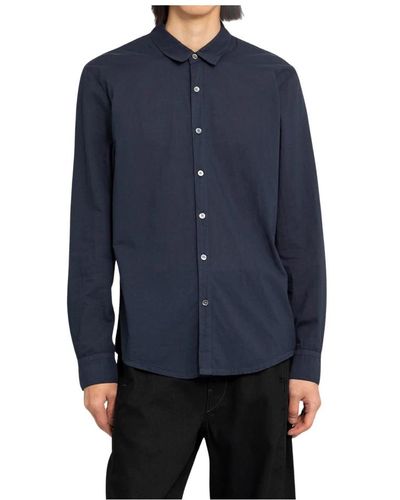 James Perse Shirts,klassisches aura pigment hemd,klassisches baumwollhemd - Blau