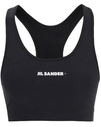 Jil Sander Sujetador deportivo con estampado de logo - Negro