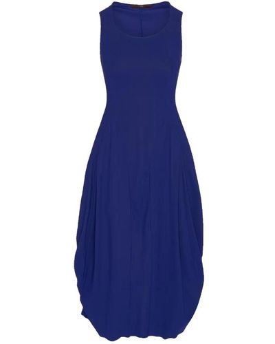 High Klassisches ärmelloses kleid mit v-ausschnitt - Blau