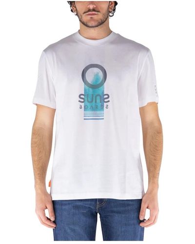 Suns Wave t-shirt eleva guardaroba casual - Bianco