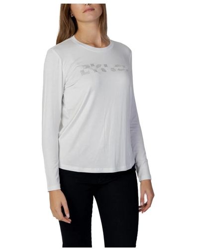 Blauer Camiseta estampada blanca para mujer - Gris