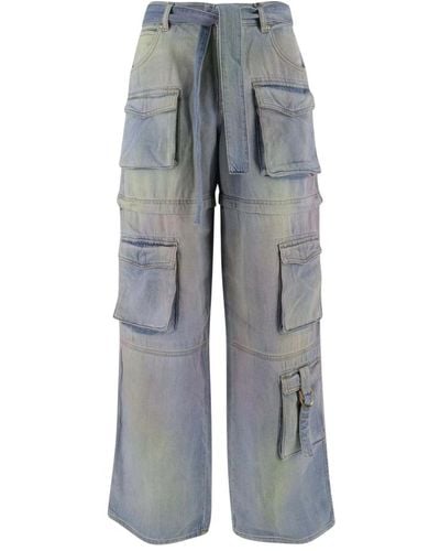 Pinko Cargo denim jeans mit verstellbarer taille - Grau