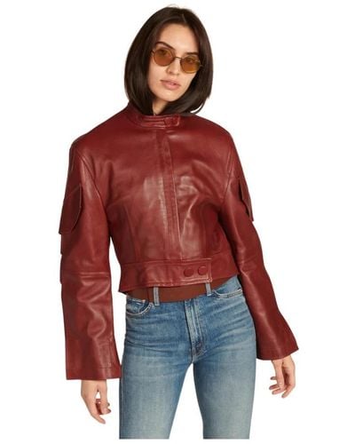 Petar Petrov Leather Jackets - Red