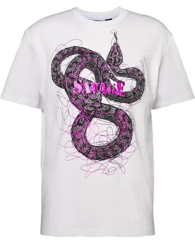 Just Cavalli Schlangenmuster rundhals t-shirt - Grau