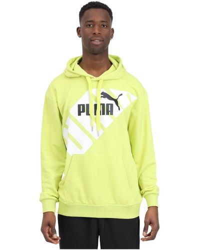 PUMA Gelber hoodie sweatshirt colorblock grafik