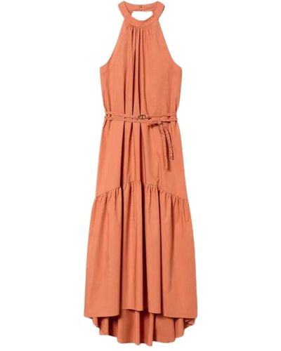 Twin Set Maxi Dresses - Orange