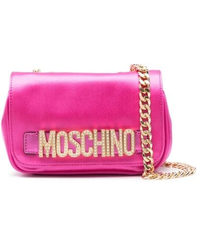 Moschino Schultertasche mit kristallen - Pink