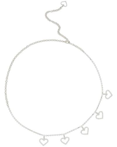 Alessandra Rich Crystal belt with heart pendants,belts - Weiß