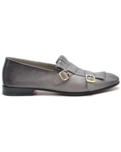 Santoni Elegantes zapatos slip-on grises