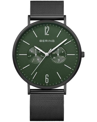 Bering Verde acciaio quarzo orologio uomo