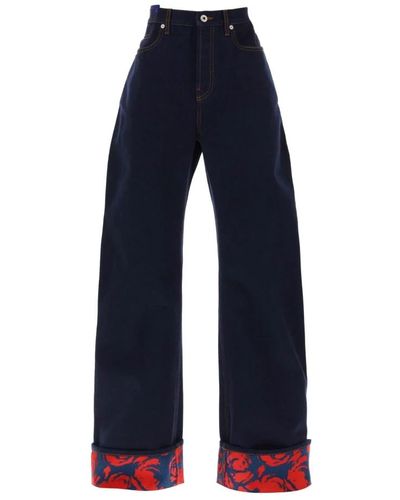 Burberry Trousers > wide trousers - Bleu