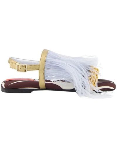 La DoubleJ Flat Sandals - White