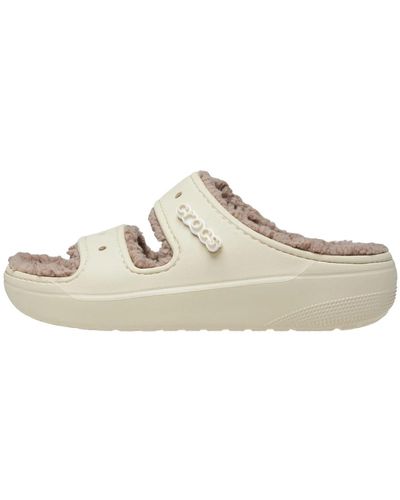 Crocs™ Gemütliche flauschige slide sandalen - Weiß