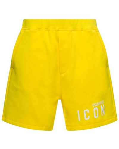 DSquared² Shorts da spiaggia gialli per uomo - Giallo
