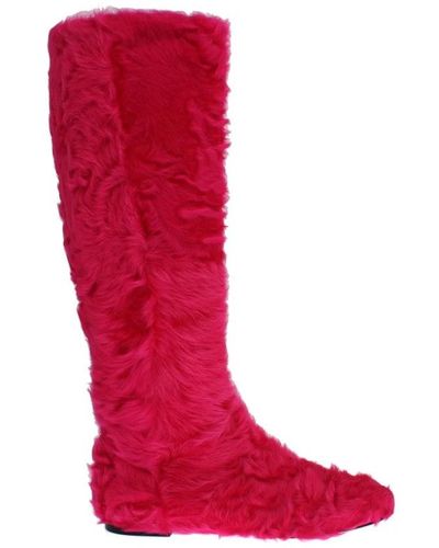 Dolce & Gabbana Bottes plates en cuir d'agneau - Rouge