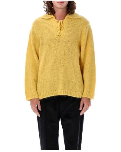 Bode V-Neck Knitwear - Yellow