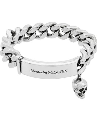 Alexander McQueen Metall skull detail armband - Mettallic