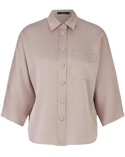 Windsor. Crêpe-bluse mit hemdkragen - Braun