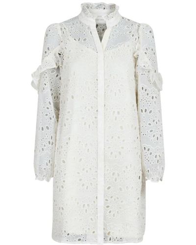 Neo Noir Elegante abito ricamato ivory - Bianco