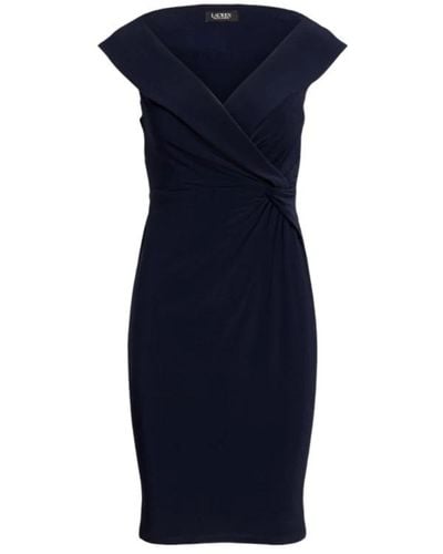 Lauren by Ralph Lauren Jersey Off-the-shoulder Cocktail Dress - Blue