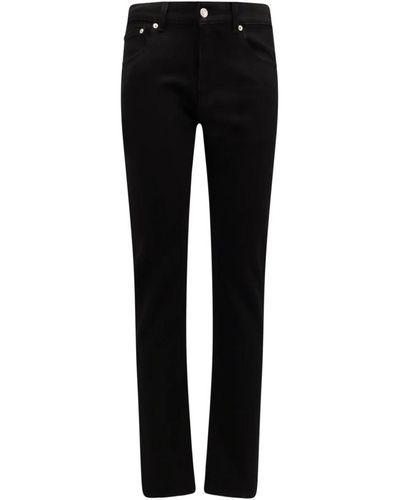 Alexander McQueen Stretch-baumwollhose mit graffiti-logo - Schwarz