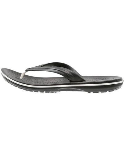 Crocs™ Sportliche gestreifte flip sandale mit logo-verzierung - Schwarz