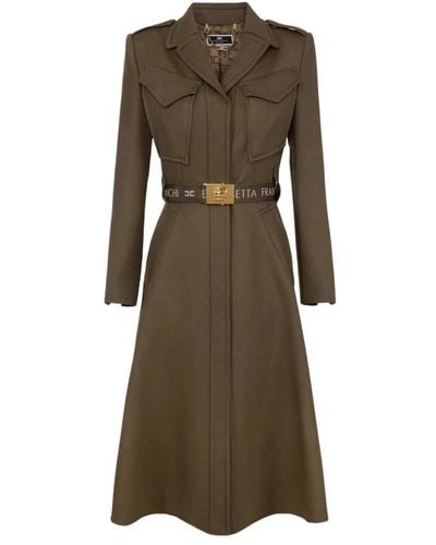Elisabetta Franchi Coats > belted coats - Vert