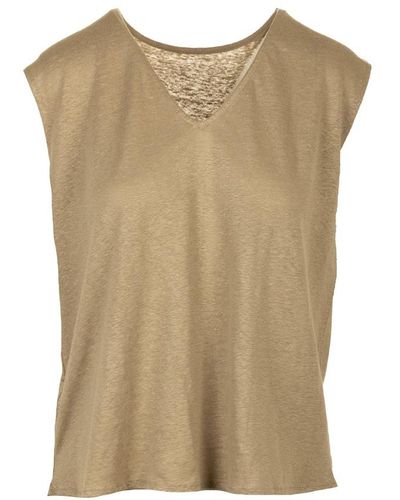 Majestic Filatures Sleeveless Tops - Natural