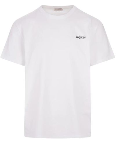 Alexander McQueen Weißes t-shirt mit zweifarbigen logo