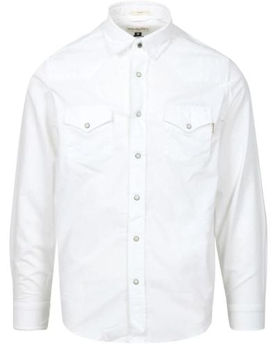 Roy Rogers Camicia bianca con colletto oxford e tasche - Bianco