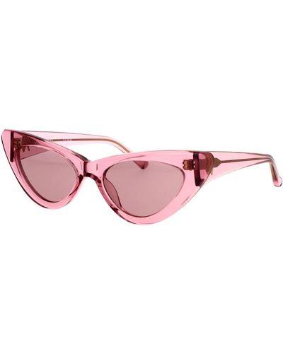 The Attico Transparente Cat-Eye Sonnenbrille mit Gold-Logo - Pink