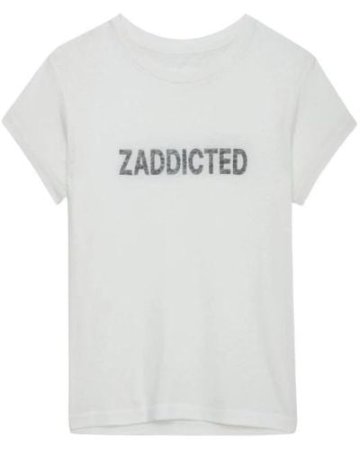 Zadig & Voltaire Ecru rundhals t-shirt und polo - Weiß