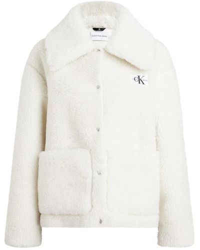 Calvin Klein Jackets > faux fur & shearling jackets - Blanc