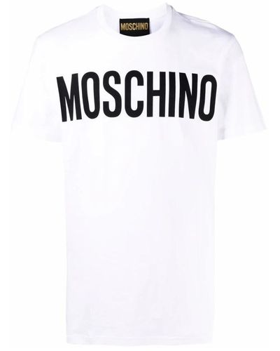Moschino T-shirt in cotone organico con stampa logo - Bianco