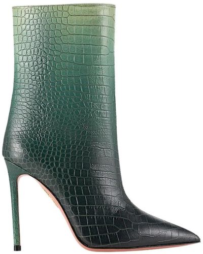 Aquazzura Stivali al tallone con gradiente di coccodrillo - Verde