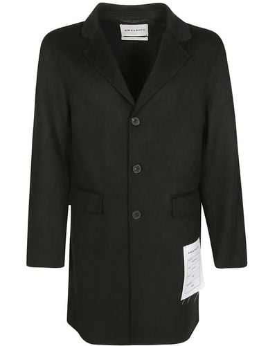 Amaranto Single-Breasted Coats - Black