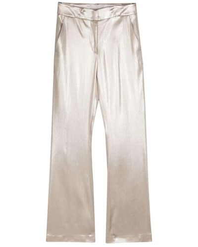 Genny Lamé schlaghose silber,wide trousers - Weiß