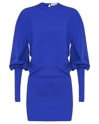 The Attico Vestido corto drapeado azul eléctrico