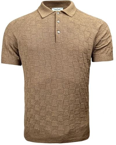 Gran Sasso Polo in bouclé waffle color taupe - Marrone