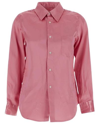 Comme des Garçons Polyester knitterhemd - Pink