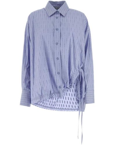 The Attico Camisa oversize de algodón bordado - Azul